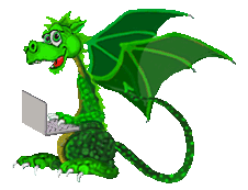 Dragon using a laptop
